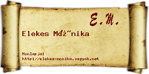 Elekes Mónika névjegykártya